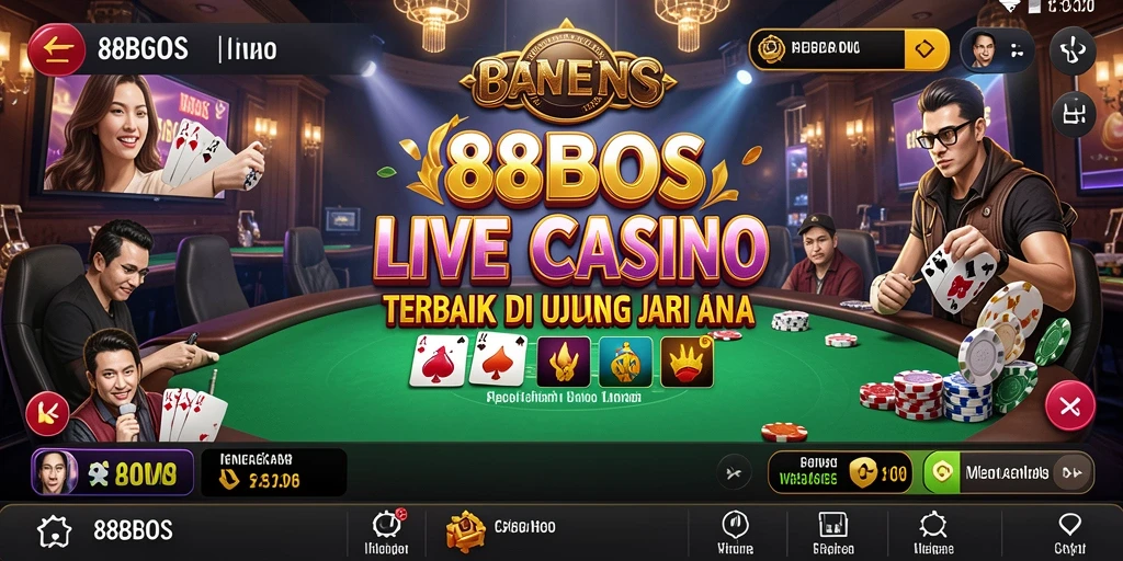 Tampilan menarik gameplay 88BOS Live Casino dengan dealer langsung.