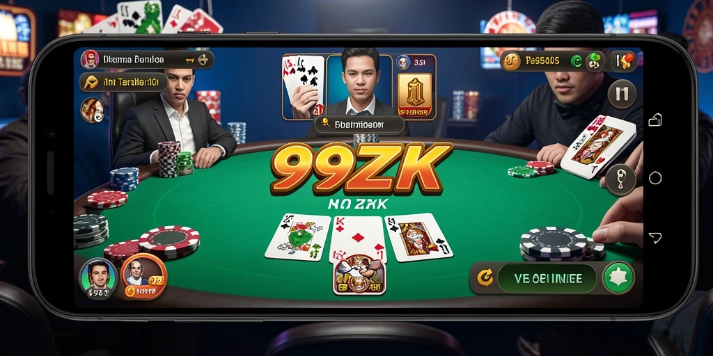 Tampilan permainan poker yang seru di 99ZK.