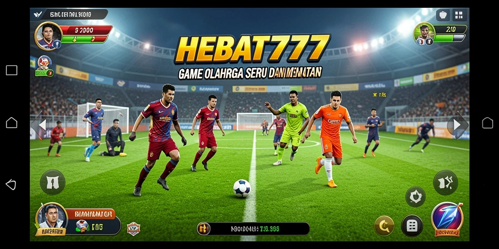 Tangkapan layar gameplay HEBAT777 yang menunjukkan aksi seru di arena olahraga.