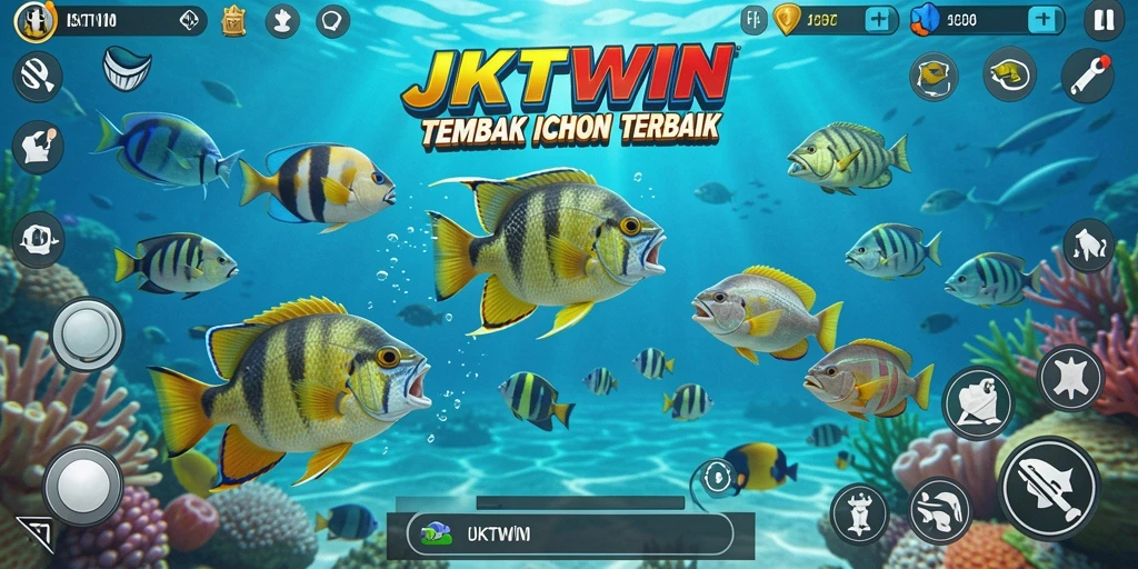 Tampilan gameplay yang penuh warna dalam JKTWIN.