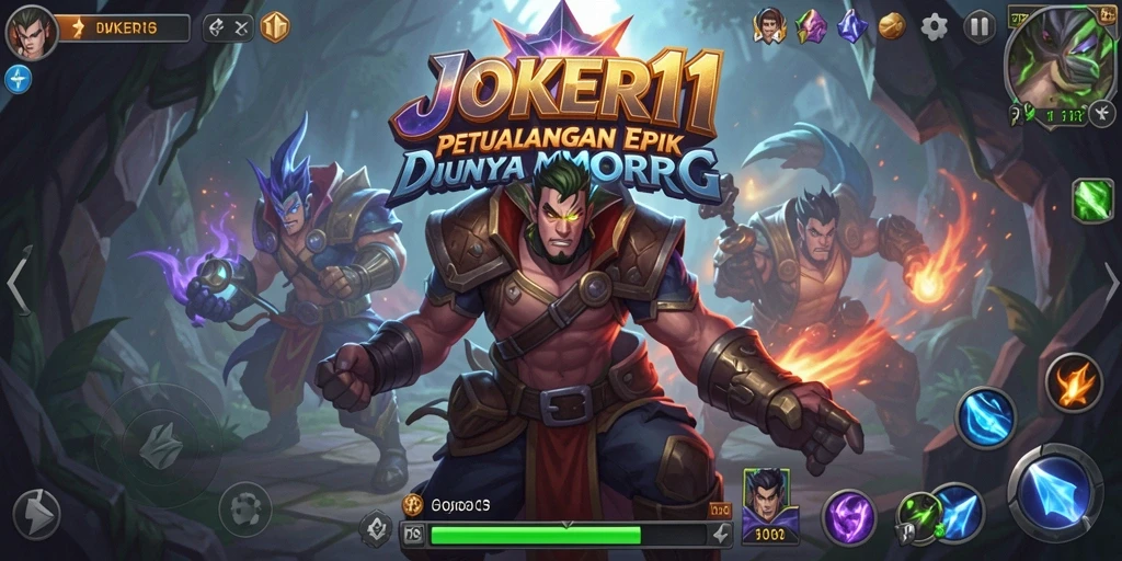 Gameplay seru dalam JOKER11 dengan pertempuran MMORPG yang intens.