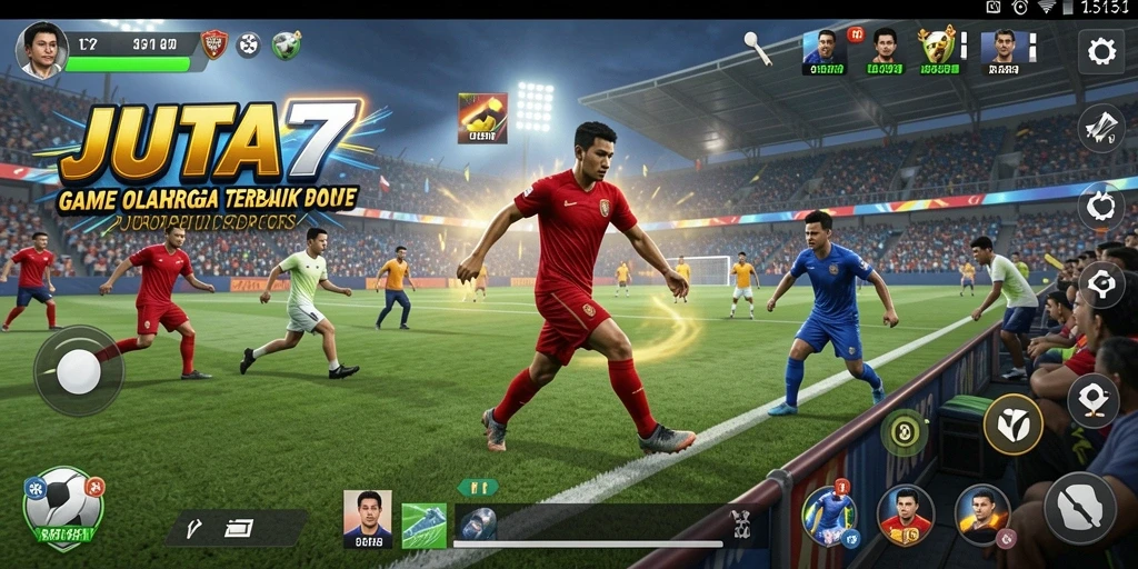 Tangkapan layar JUTA7 menampilkan aksi seru dalam game olahraga.