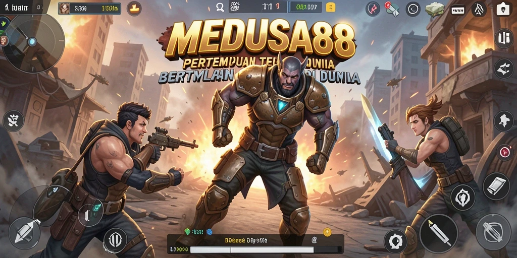 Tangkapan layar gameplay <strong>MEDUSA88</strong> menampilkan pertarungan mendebarkan di arena Battle Royale.