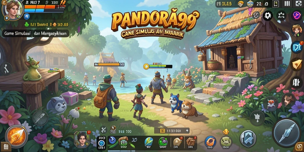 Tangkapan layar PANDORA99 menampilkan gameplay memukau dan interaksi karakter yang seru.