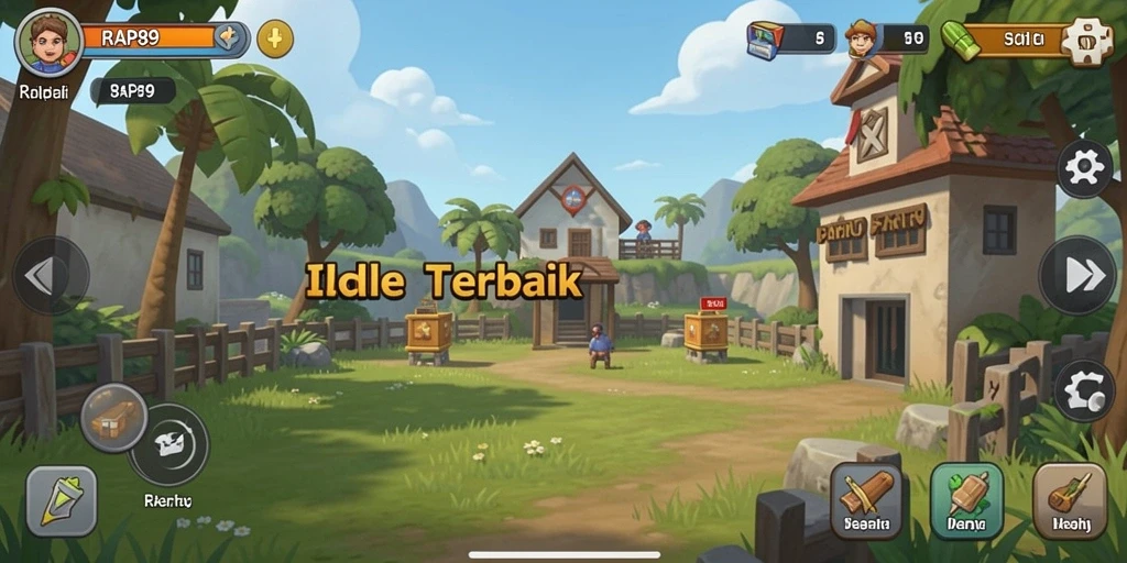 Tampilan gameplay RAP89 yang menampilkan interaksi santai antar karakter.