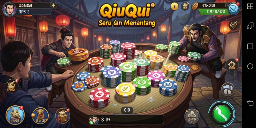 Tampilan gameplay seru dari permainan QiuQiu RP8.