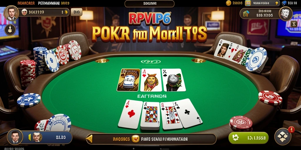 Tampilan gameplay seru dalam RPVIP6 yang menampilkan momen poker terbaik.