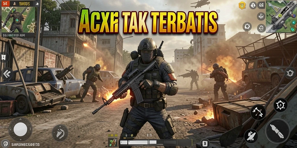 Tampilan gameplay seru dalam SM605 dengan aksi TPS yang mendebarkan.