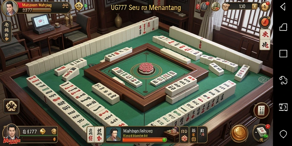 Screenshot gameplay UG777 yang menampilkan aksi Mahjong yang mendebarkan.