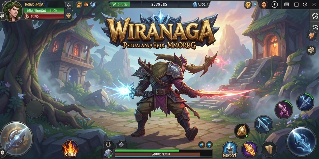 Tampilan gameplay WIRANAGA yang mendebarkan dalam dunia MMORPG.