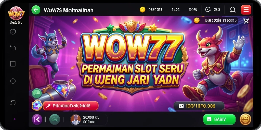 Screenshot WOW77 menampilkan antarmuka permainan slot yang menarik.