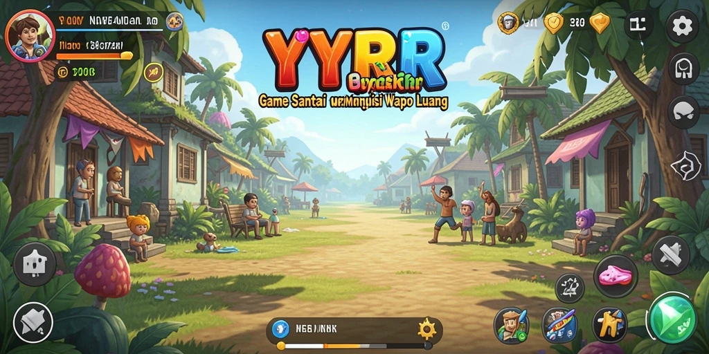 Tampilan gameplay <strong>YYRR</strong> yang cerah dan penuh warna.
